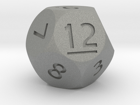 d12 Sphere Dice (Regular Edition) in Gray PA12