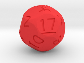 d17 Sphere Dice (Regular Edition) in Red Processed Versatile Plastic