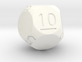 d10 Sphere Dice (Regular Edition) in White Processed Versatile Plastic