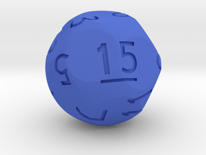 d15 Sphere Dice (Regular Edition) in Blue Processed Versatile Plastic