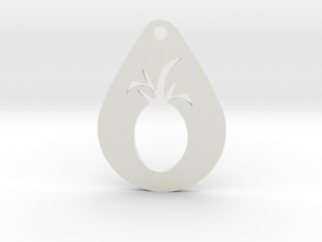 Stylized Pineapple Pendant in White Natural Versatile Plastic