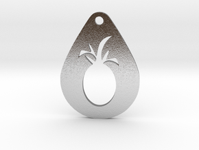 Stylized Pineapple Pendant in Natural Silver