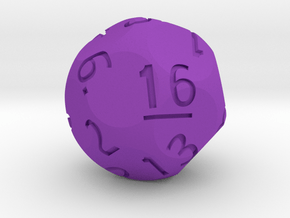 d16 Sphere Dice (Regular Edition) in Purple Processed Versatile Plastic