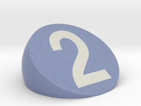 d2 Skewed Coin (color) in Natural Full Color Sandstone