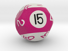 d15 Pool Ball Dice in Natural Full Color Sandstone
