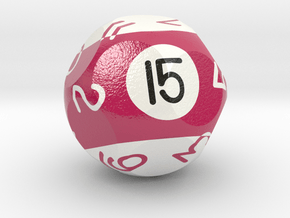 d15 Pool Ball Dice in Smooth Full Color Nylon 12 (MJF)