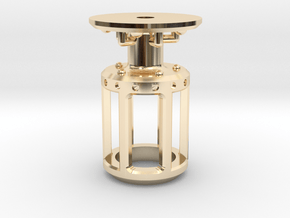 Serenity Hot Chassis Rotating Crystal Chamber in 14k Gold Plated Brass