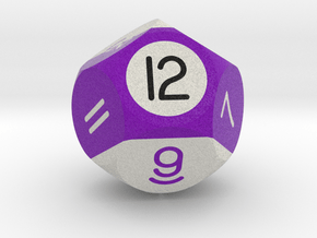 d12 Pool Ball Dice in Natural Full Color Nylon 12 (MJF)