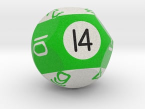 d14 Pool Ball Dice in Natural Full Color Sandstone