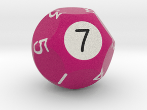 d7 Pool Ball Dice (1-7 twice) in Natural Full Color Sandstone