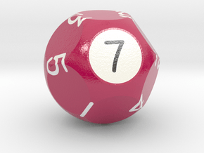 d7 Pool Ball Dice (1-7 twice) in Smooth Full Color Nylon 12 (MJF)