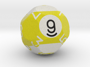 d9 Pool Ball Dice (1-9 twice) in Natural Full Color Sandstone