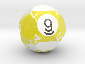 d9 Pool Ball Dice (1-9 twice) in Smooth Full Color Nylon 12 (MJF)