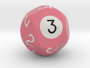 d3 Pool Ball Dice (1-3 five times) in Natural Full Color Nylon 12 (MJF)