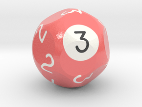 d3 Pool Ball Dice (1-3 five times) in Smooth Full Color Nylon 12 (MJF)
