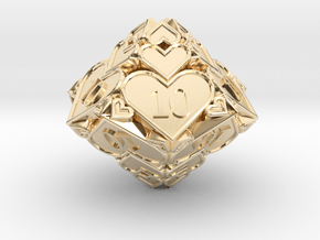 Hearts D10 - All 10s in 14k Gold Plated Brass