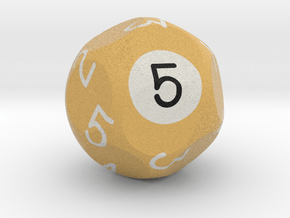 d5 Pool Ball Dice (1-5 thrice) in Natural Full Color Sandstone