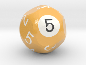 d5 Pool Ball Dice (1-5 thrice) in Smooth Full Color Nylon 12 (MJF)