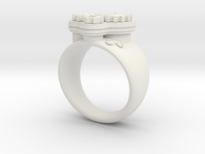 Gea Ring Type-1 in White Natural Versatile Plastic