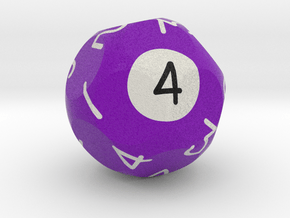 d4 Pool Ball Dice (1-4 four times) in Standard High Definition Full Color