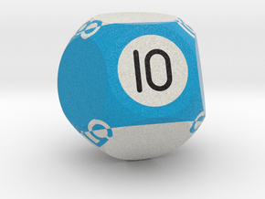 d10 Pool Ball Dice in Matte High Definition Full Color