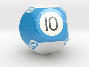 d10 Pool Ball Dice in Smooth Full Color Nylon 12 (MJF)