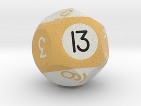 d13 Pool Ball Dice in Natural Full Color Sandstone