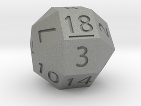 d18 Rhombicuboctahedron in Gray PA12