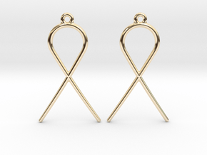 Runish Fish II - Drop Earrings in 14k Gold Plated Brass