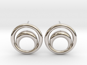 South Moon - Post Earrings in Rhodium Plated Brass