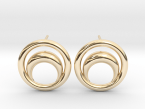 South Moon - Post Earrings in 14k Gold Plated Brass