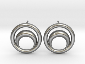 South Moon - Post Earrings in Natural Silver