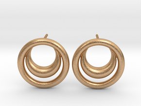 North Moon - Post Earrings in Natural Bronze