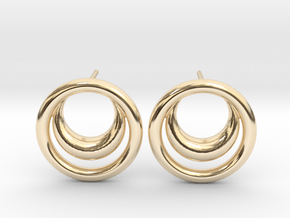 North Moon - Post Earrings in 14k Gold Plated Brass