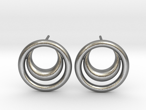 North Moon - Post Earrings in Natural Silver