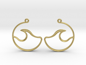 Wave Amulet I - Drop Earrings in Natural Brass