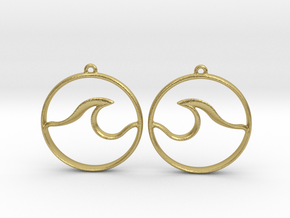 Wave Amulet II (full circle) - Drop Earrings in Natural Brass