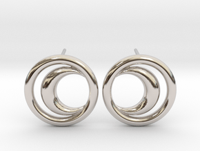 East Moon - Post Earrings in Platinum