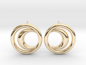 East Moon - Post Earrings in 14k Gold Plated Brass