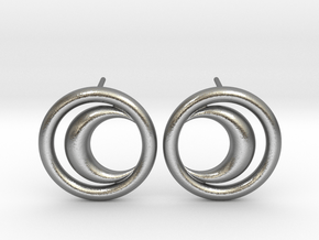 East Moon - Post Earrings in Natural Silver