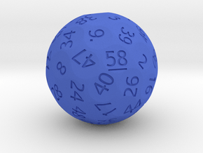 d58 Sphere Dice (Regular Edition) in Blue Processed Versatile Plastic
