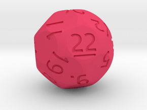 d22 Sphere Dice (Regular Edition) in Pink Processed Versatile Plastic
