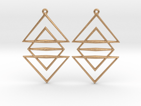 Triangle Symphony I - Drop Earrings in Natural Bronze