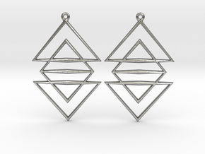 Triangle Symphony I - Drop Earrings in Natural Silver