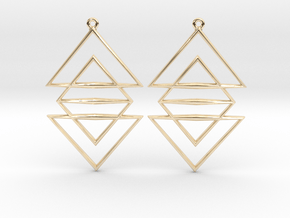 Triangle Symphony I - Drop Earrings in 14K Yellow Gold