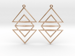 Triangle Symphony I - Drop Earrings in 9K Rose Gold 