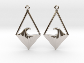 Wave Tie - Drop Earrings in Rhodium Plated Brass
