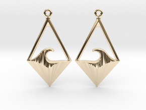 Wave Tie - Drop Earrings in 14k Gold Plated Brass