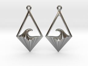 Wave Tie - Drop Earrings in Fine Detail Polished Silver