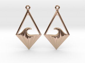 Wave Tie - Drop Earrings in 9K Rose Gold 